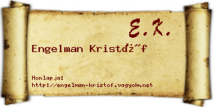 Engelman Kristóf névjegykártya